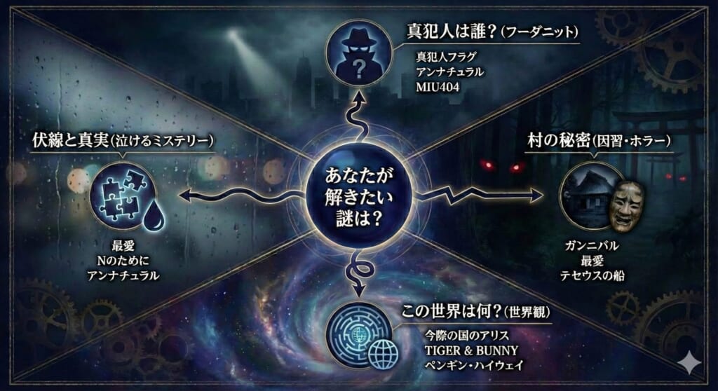 考察系ドラマのタイプ別チャート図