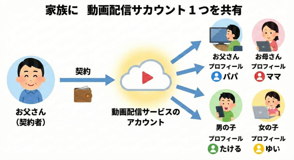アカウント共有の仕組み図解