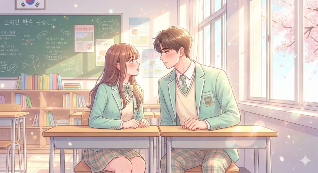 キラキラとした青春の輝きを感じさせるアニメ調のイラスト
