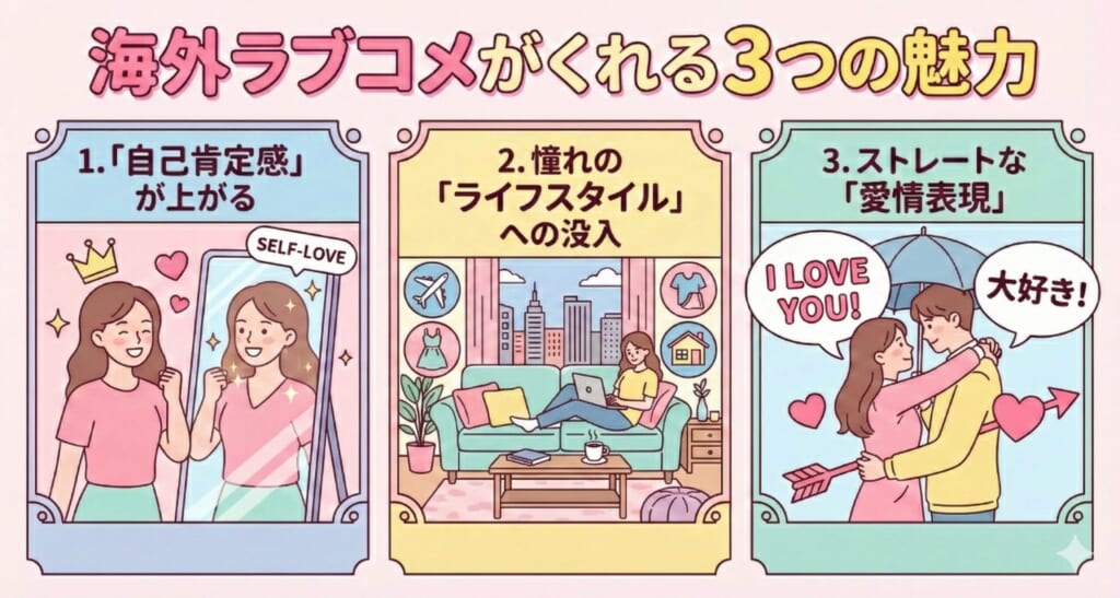 海外ラブコメがくれる3つの魅力まとめ