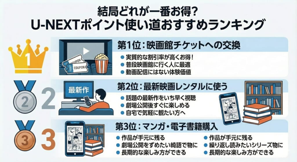 結局どれが一番お得？U-NEXTポイント使い道おすすめランキング